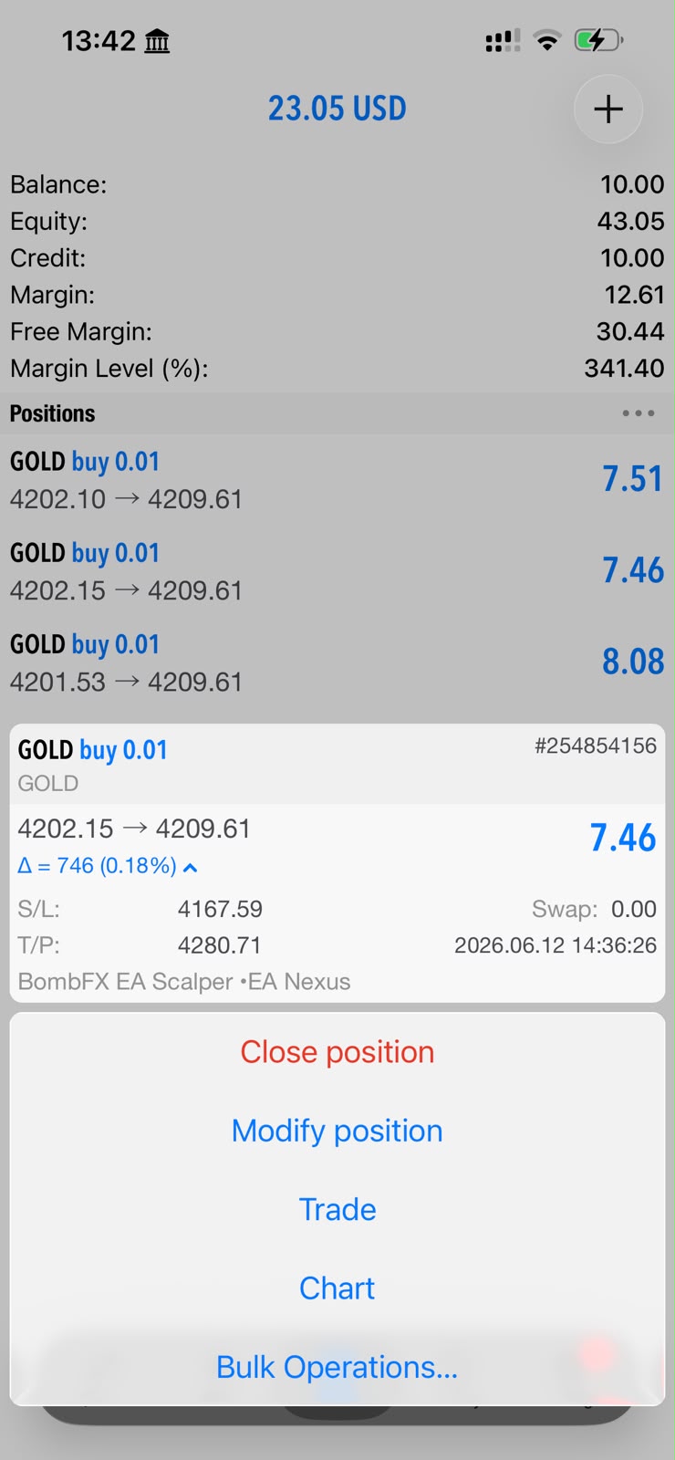Naledi P. BombFX profit